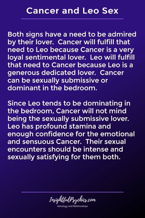 cancer and leo sex        <h3 class=