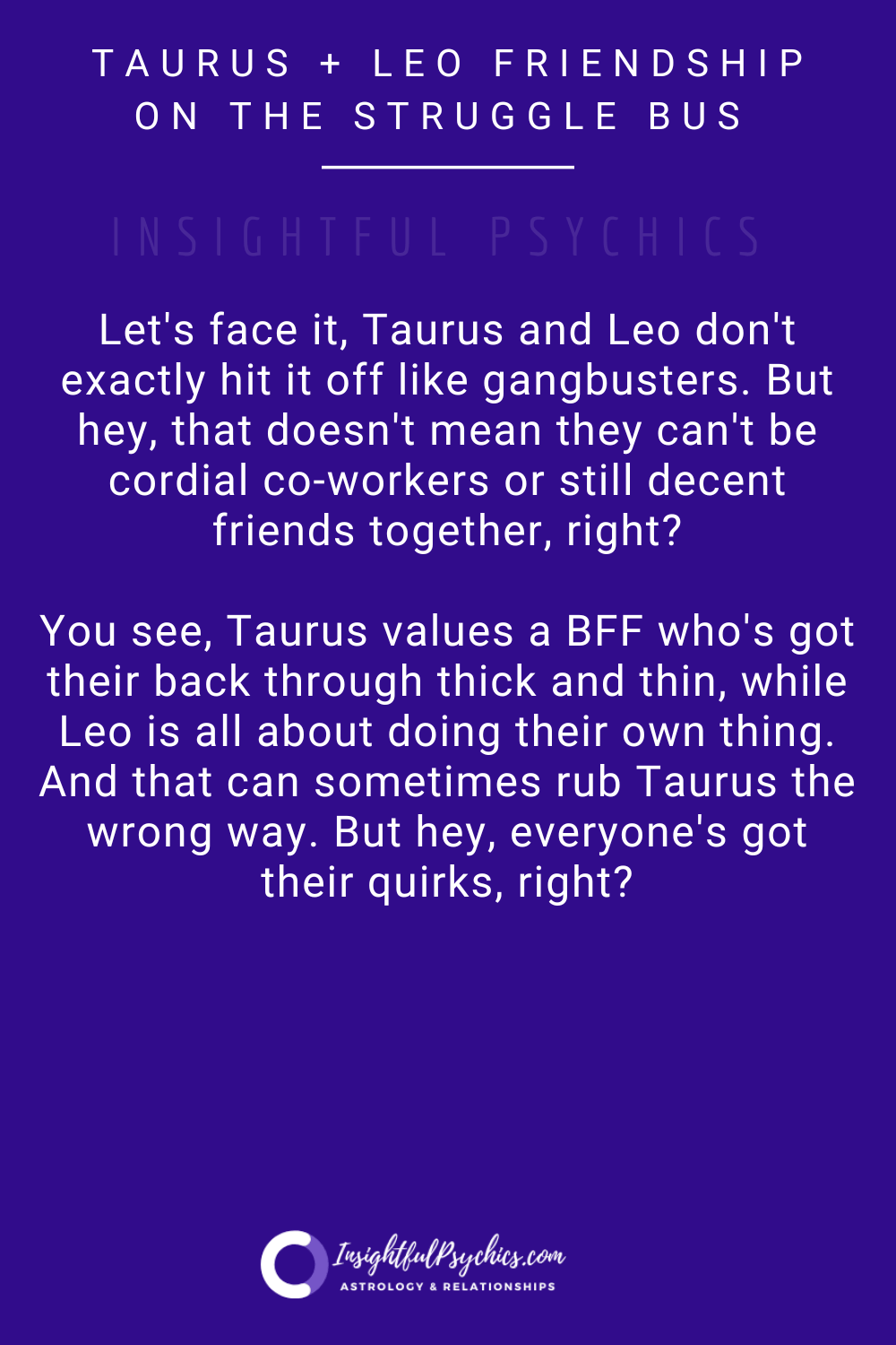 leo and taurus friendship