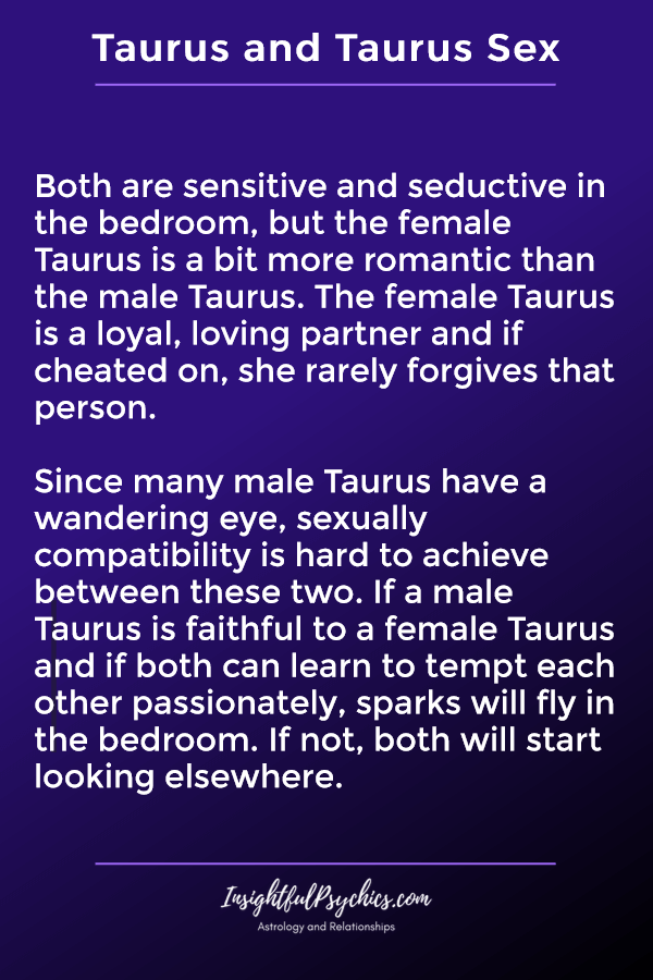 taurus and taurus sexually compatible