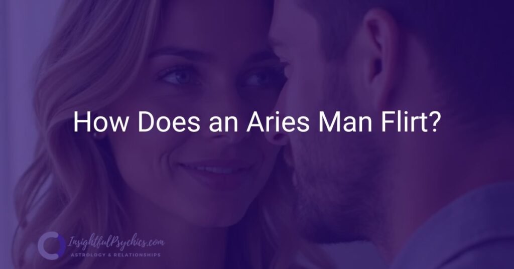 a man looking right at a woman flirting with her, she has blonde hair. representing an aries man.