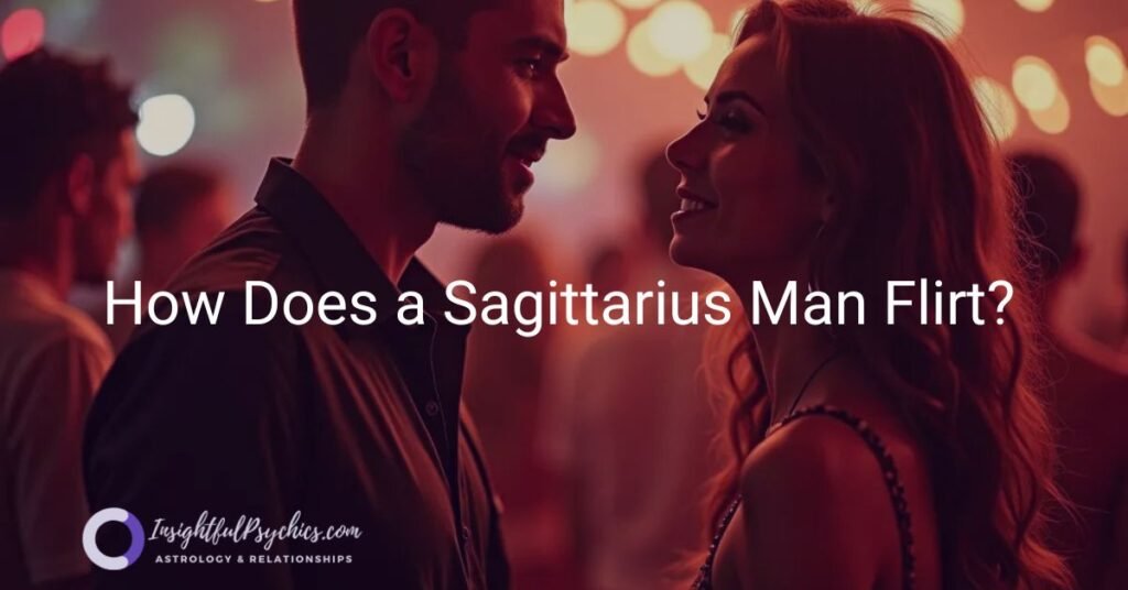 sagittarius man flirting with a woman at a birthday party event.